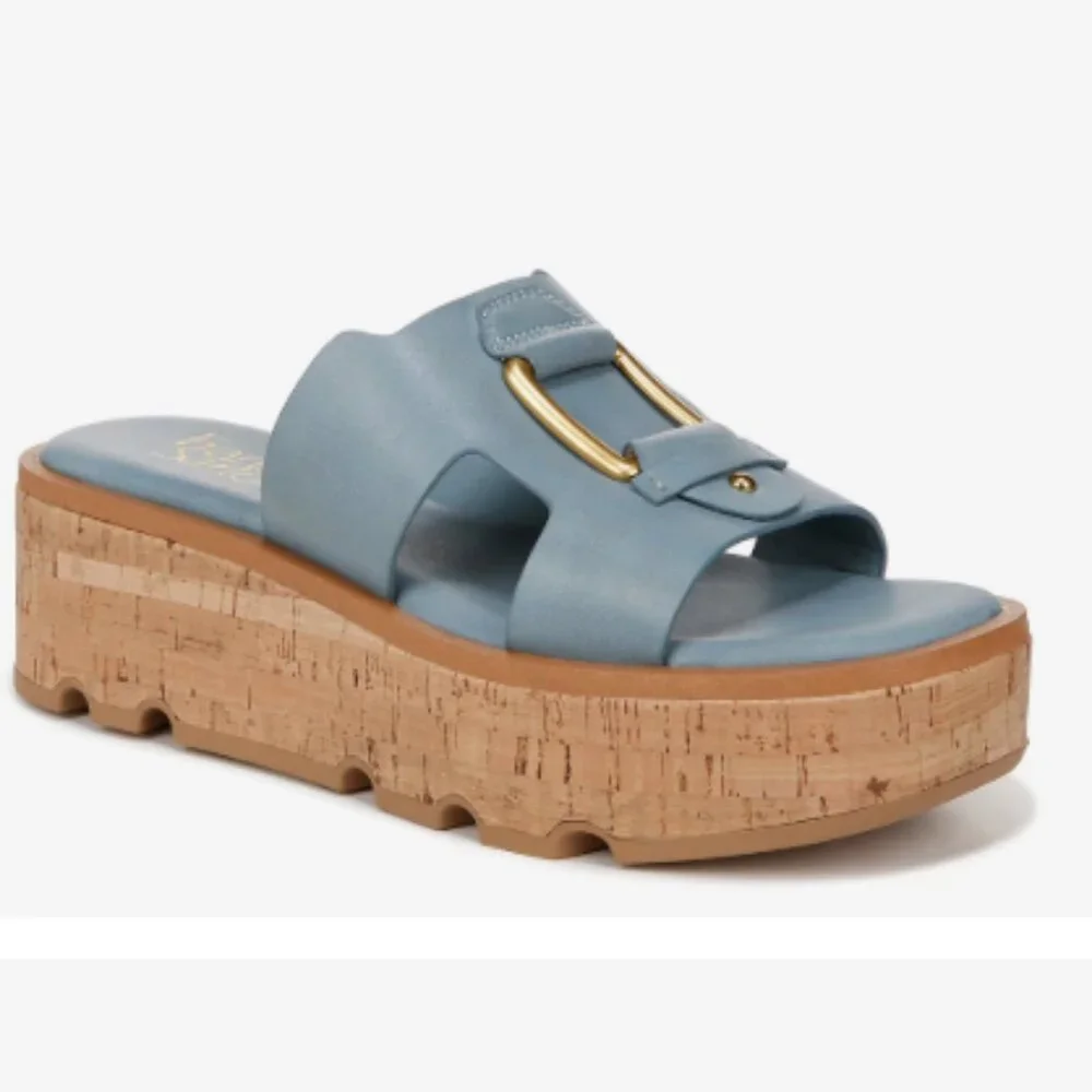 NEW Franco Sarto Hesta Wedge Sandal Denim